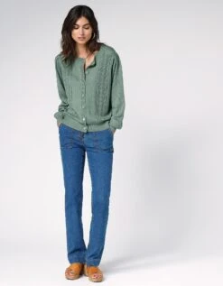 Cardigan Boutonné Maille Ajourée -Femmes Vêtements Magasin 617446 C04 zoomx vue5