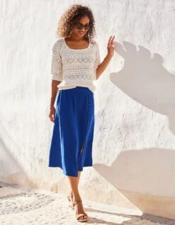 Pull Maille Ajourée Fantaisie, Manches Coude 9 Pull Maille Ajourée Fantaisie, Manches Coude -Femmes Vêtements Magasin 617448 C01 zoomx vue2