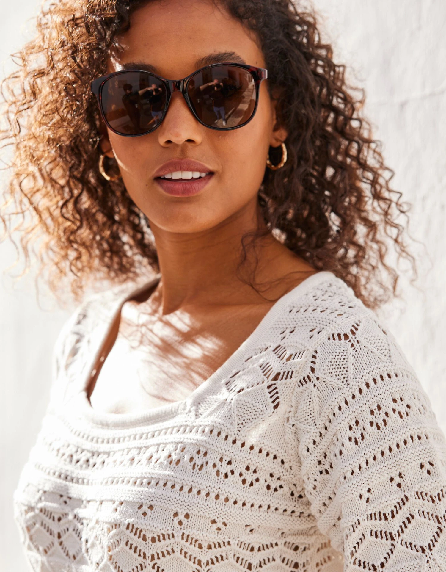 Pull Maille Ajourée Fantaisie, Manches Coude 7 Pull Maille Ajourée Fantaisie, Manches Coude – Image 5