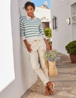 Pull Col Polo Rayé -Femmes Vêtements Magasin 617450 C01 zoomx vue3