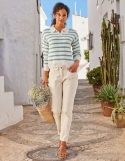 Pull Col Polo Rayé -Femmes Vêtements Magasin 617450 C01 zoomx vue6