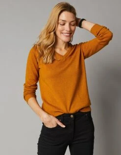 Pull Col V, Laine D'agneau -Femmes Vêtements Magasin 617622 C06 zoomx vue4