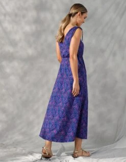 Robe Longue Imprimée épaules Nouées -Femmes Vêtements Magasin 628026 C00 zoomx vue3