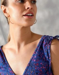 Robe Longue Imprimée épaules Nouées -Femmes Vêtements Magasin 628026 C00 zoomx vue6