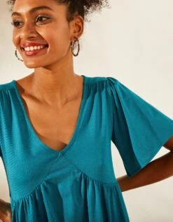 Robe Ample Froncée à Manches Courtes -Femmes Vêtements Magasin 628033 C01 zoomx vue7