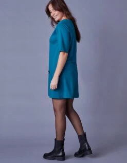 Tunique Manches Courtes Unie, Maille Milano -Femmes Vêtements Magasin 628042 C01 zoomx vue2