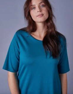 Tunique Manches Courtes Unie, Maille Milano -Femmes Vêtements Magasin 628042 C01 zoomx vue3