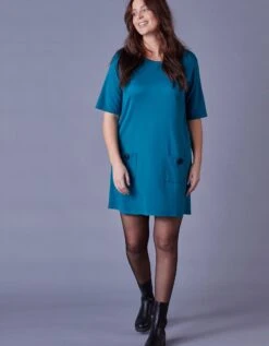 Tunique Manches Courtes Unie, Maille Milano -Femmes Vêtements Magasin 628042 C01 zoomx vue4