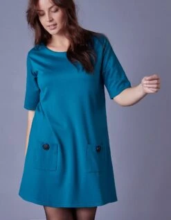 Tunique Manches Courtes Unie, Maille Milano -Femmes Vêtements Magasin 628042 C01 zoomx vue5