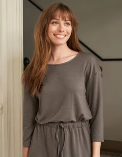 Robe Longue Molleton Léger Taille élastiquée -Femmes Vêtements Magasin 628045 C01 zoomx vue3