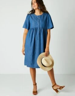 Robe évasée, Denim Léger -Femmes Vêtements Magasin 664014 C01 zoomx vue7