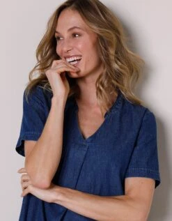 Robe Courte évasée En Jean -Femmes Vêtements Magasin 664015 C01 zoomx vue3