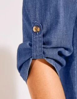 Robe évasée Denim Léger Manches 3/4 -Femmes Vêtements Magasin 664055 C01 zoomx vue4