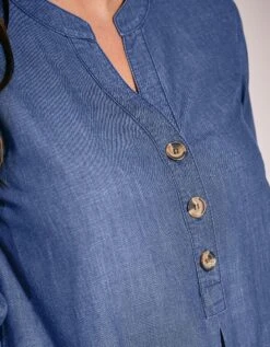 Robe évasée Denim Léger Manches 3/4 -Femmes Vêtements Magasin 664055 C01 zoomx vue5