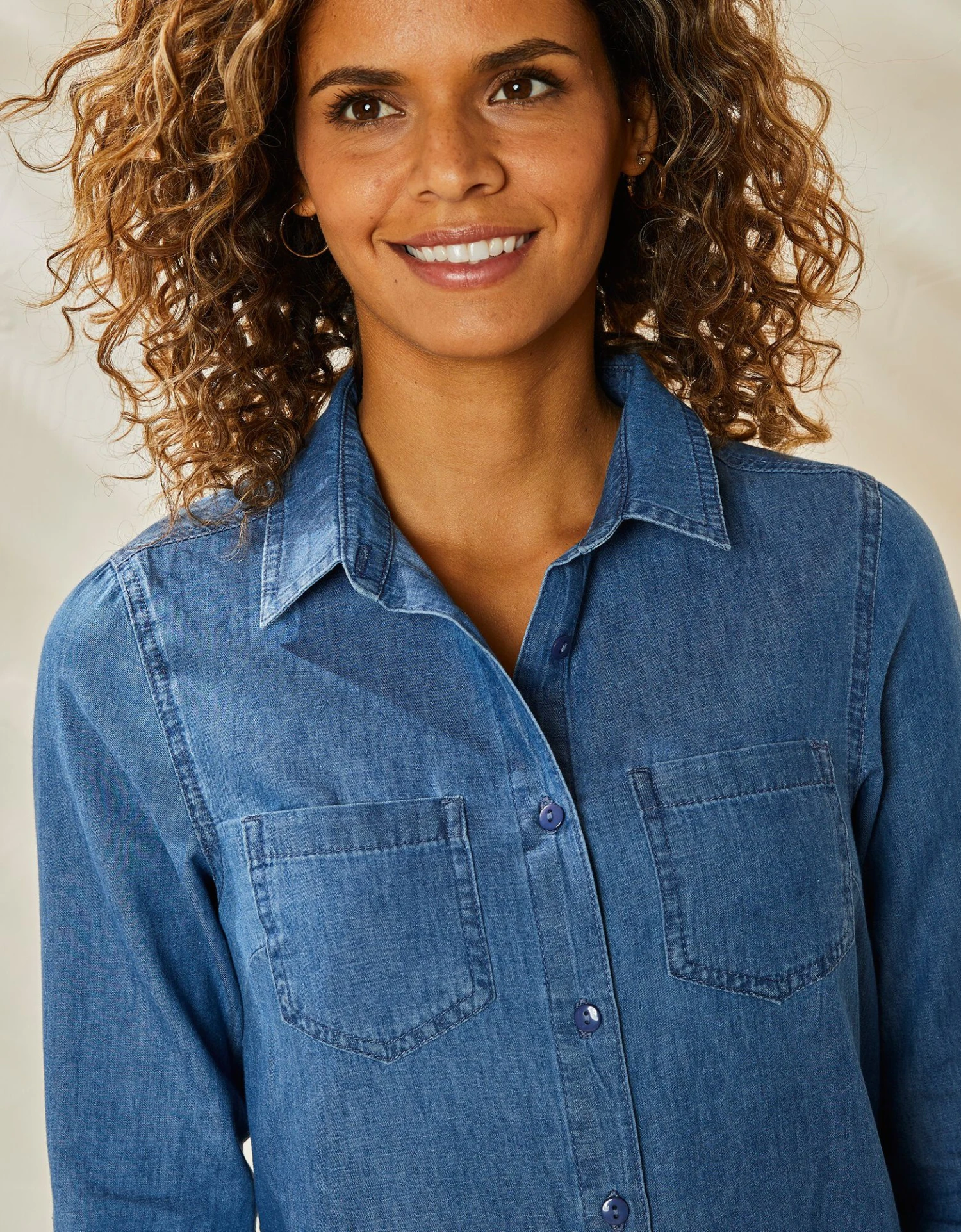 Chemise Boutonnée Jean Uni 5 Chemise Boutonnée Jean Uni – Image 3