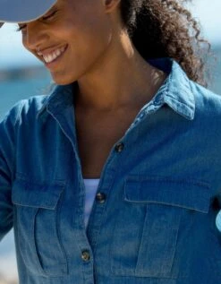 Chemisier Jean Léger, Manches Retroussables -Femmes Vêtements Magasin 665090 C01 zoomx vue6